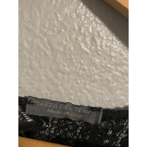 Piazza Del Tempio Womens Tunic Small Black Floral Lace Tiered Witchy Boho Whimsy - Picture 2 of 7